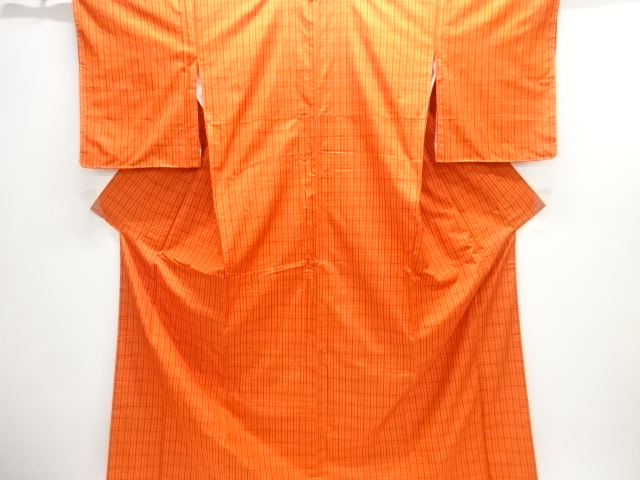 JAPANESE KIMONO / UNUSED KIMONO & DOCHUGI ENSEMBLE / SILK / YONEZAWA TSUMUGI / WOVEN GRID